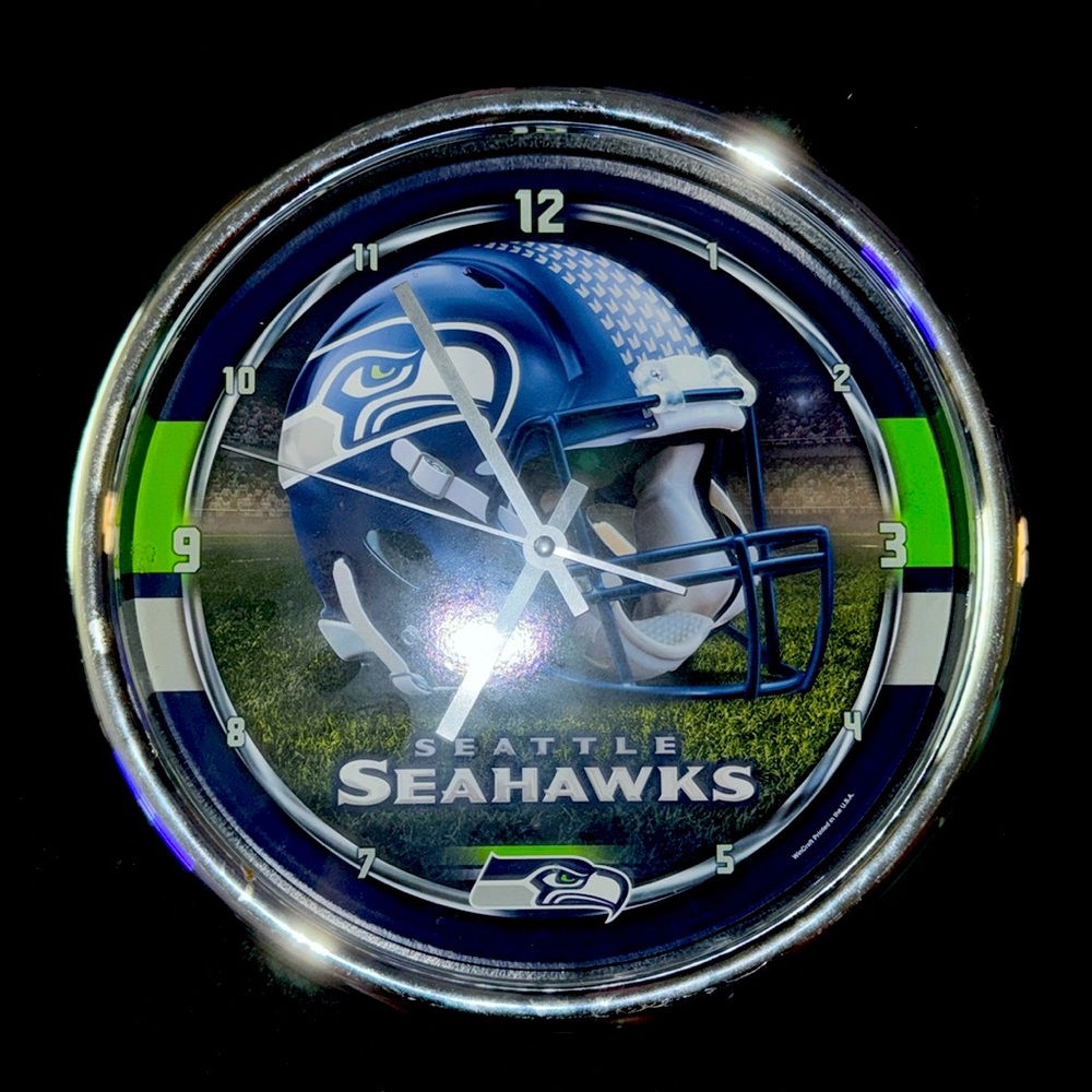 Seattle Seahawks wall clock.